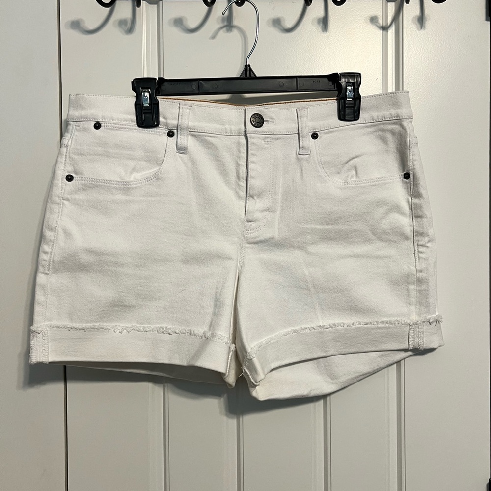 J. Crew White Jean Shorts Classic Mid-Length Design